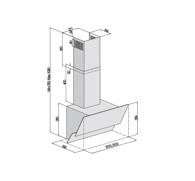 Витяжка кухонна Fabiano Prisma 60 Titanium