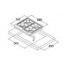 Газова варильна поверхня Fabiano FHG 2844 VGHT White Glass