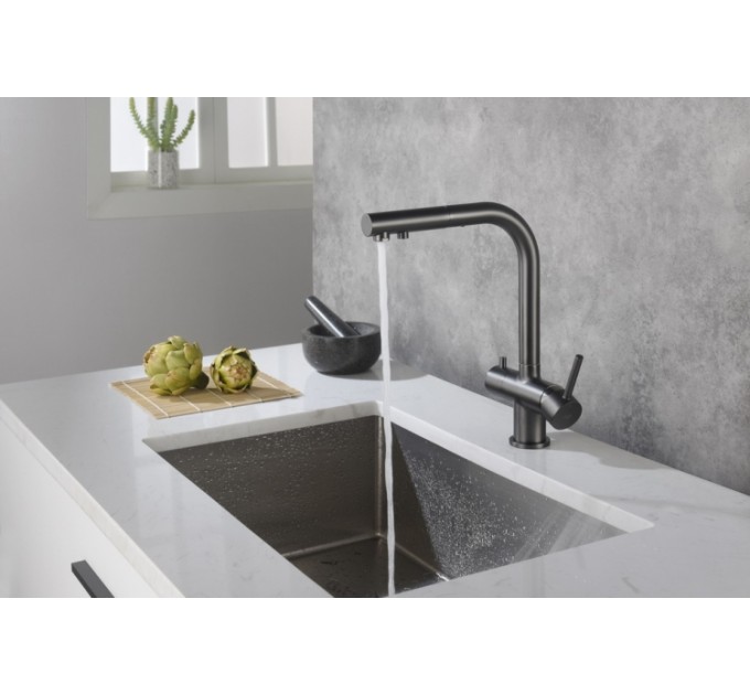 Смеситель кухонный Blue Water APALA Графит (Gun metal)
