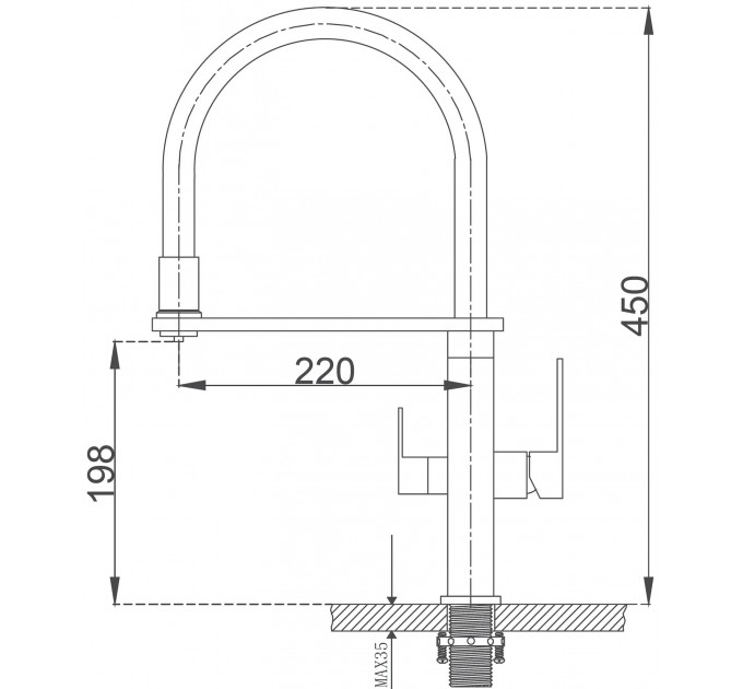 Смеситель кухонный Fabiano FKM 3120 Inox