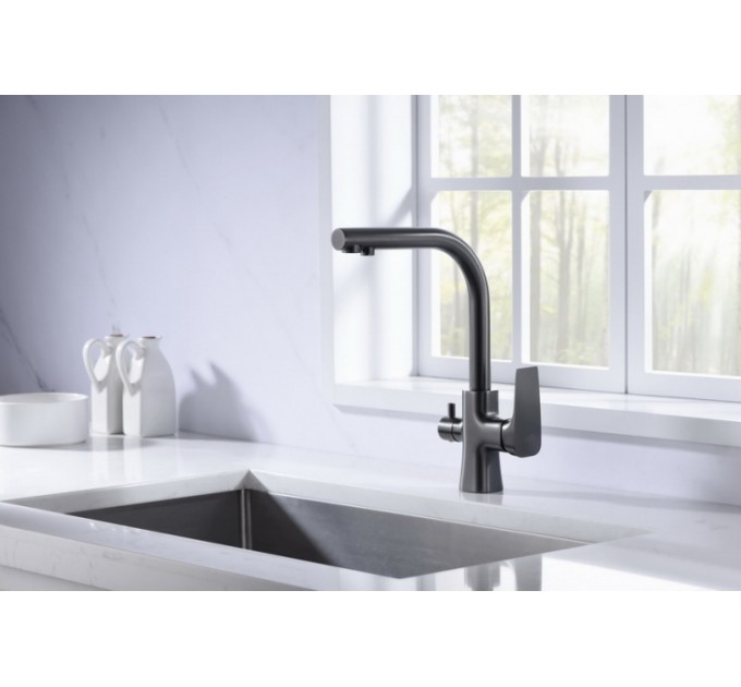 Смеситель кухонный Blue Water TIVOLI Графит (Gun metal)