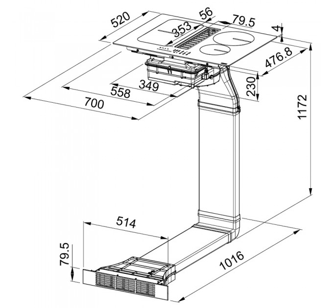 Індукційна поверхня + інтегрована витяжка Franke Smart FSM 709 HI (340.0678.203)