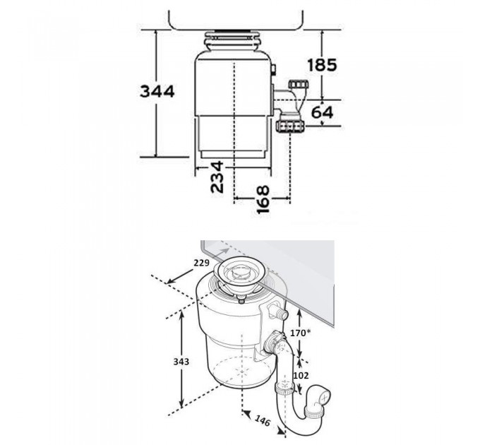 Подрібнювач харчових відходів In-Sink-Erator Model Evolution 200