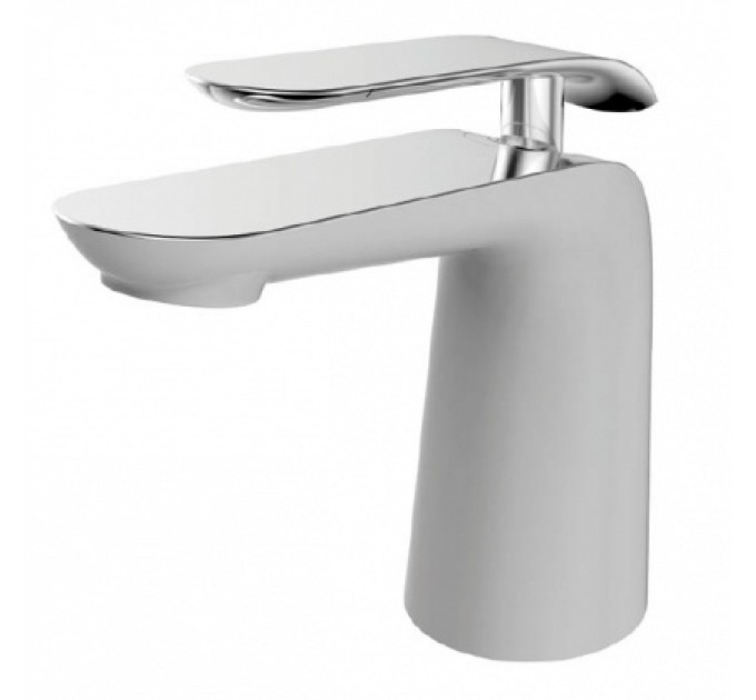 Змішувач для раковини Blue Water EMIRA EMI-BUN.010BC ХРОМ / БІЛИЙ