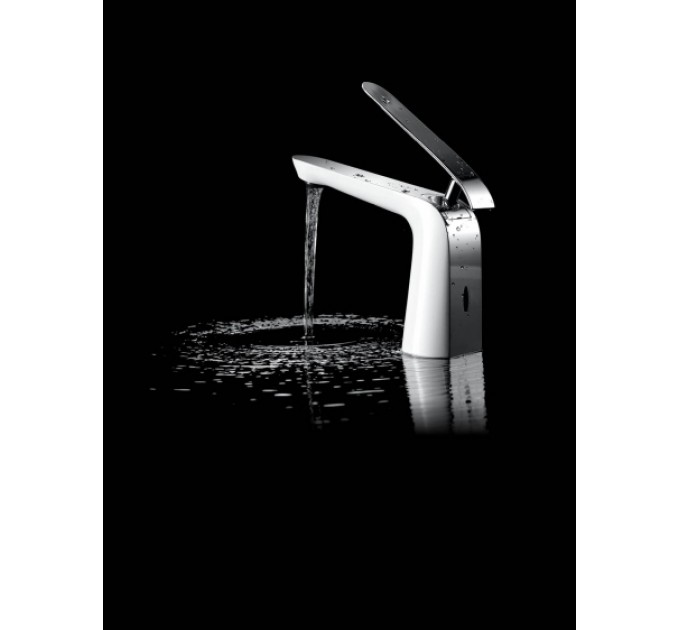 Змішувач для раковини Blue Water EMIRA EMI-BUN.010BC ХРОМ / БІЛИЙ