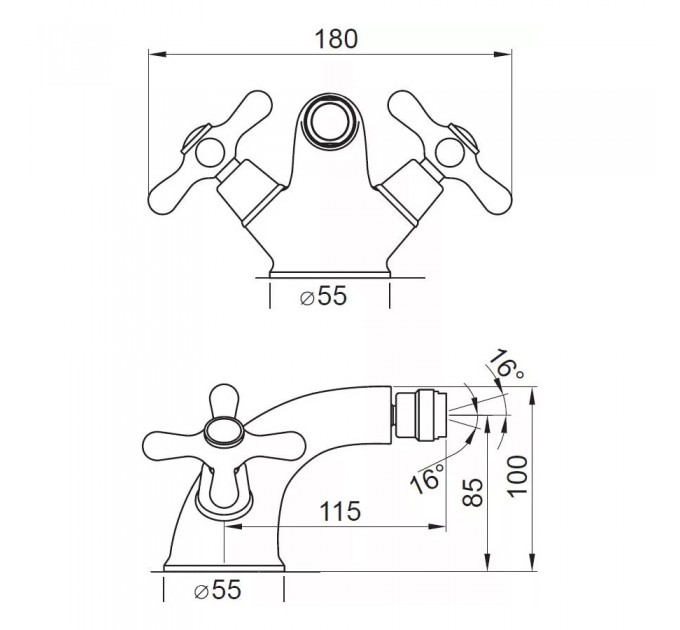 Змішувач для біде Blue Water RETRO RET-BB.040 STARE ZŁOTO