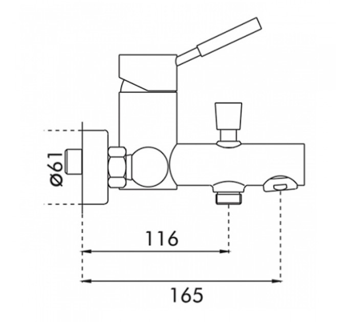 Змішувач для ванни Blue Water DENVER DEN-BWN 020C ХРОМ