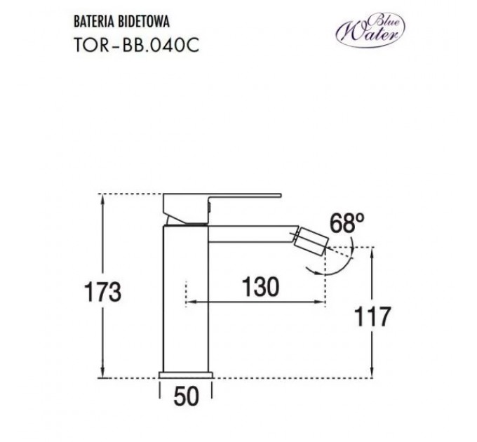 Змішувач для біде Blue Water TORONTO TOR-BB.040 ЧОРНИЙ МАТОВИЙ