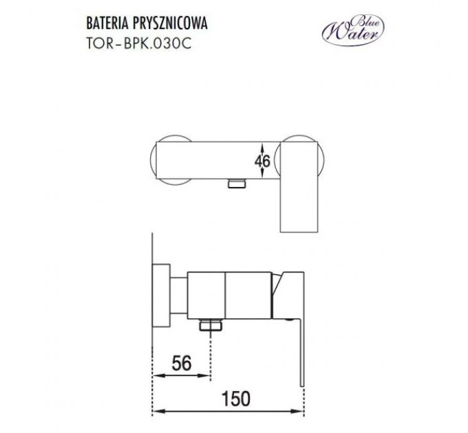 Змішувач для ванни Blue Water TORONTO TOR-BPK. 030C ХРОМ