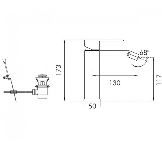 Змішувач для біде Blue Water TORONTO TOR-BB.040C ХРОМ