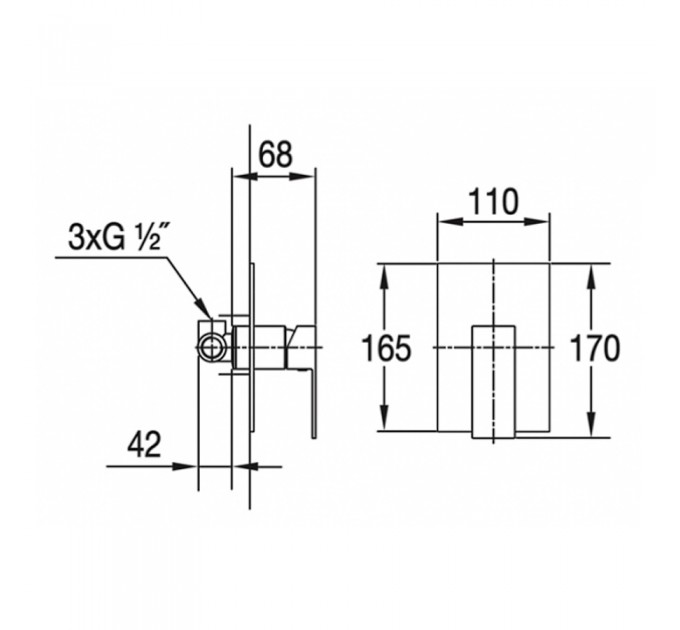 Змішувач для душу Blue Water TORONTO TOR-BPP.210C ХРОМ