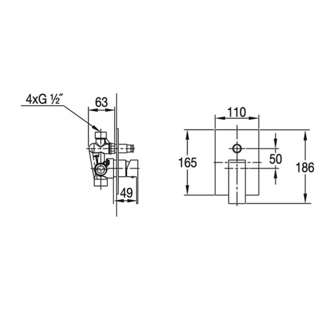 Змішувач для ванни Blue Water TORONTO TOR-BPD.220C ХРОМ