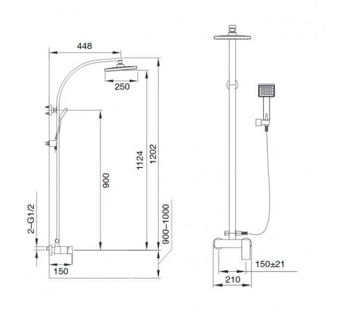 Душовий гарнітур Blue Water TORONTO TOR-ZKPN.400C ХРОМ