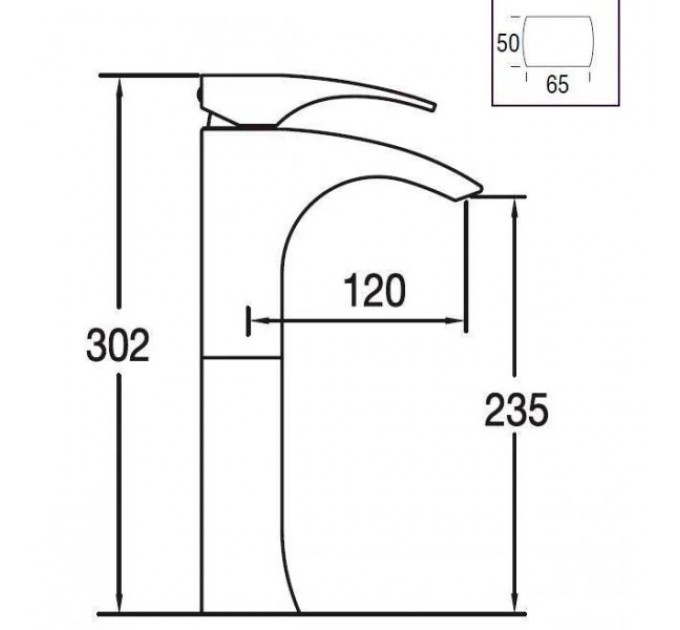 Змішувач для умивальника Blue Water LIWIA LIW-BUW.050C ХРОМ