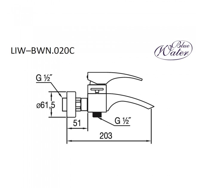 Змішувач для ванни Blue Water LIWIA LIW-BWN.020C ХРОМ