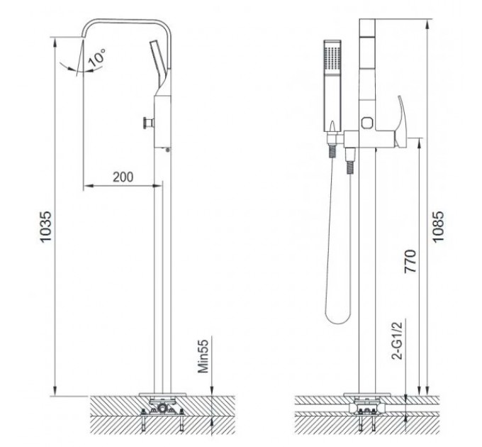 Змішувач для ванни Blue Water LIWIA LIW-BWP.090C ХРОМ