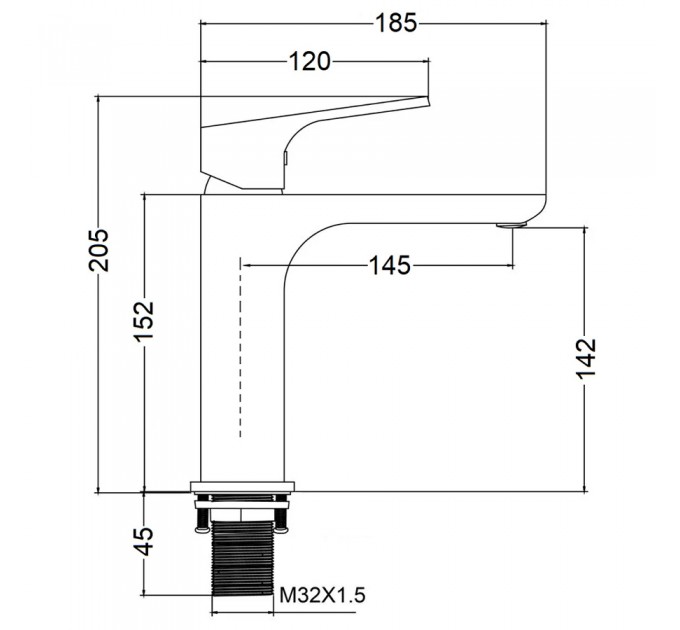 Змішувач для раковини Fabiano Logic 17103 Chrome