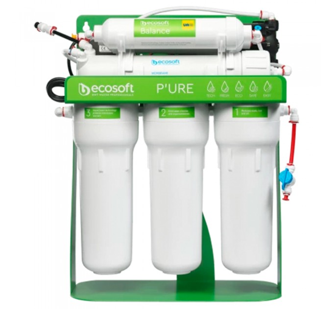 Фільтр зворотного осмосу Ecosoft P’URE BALANCE з помпою на станині