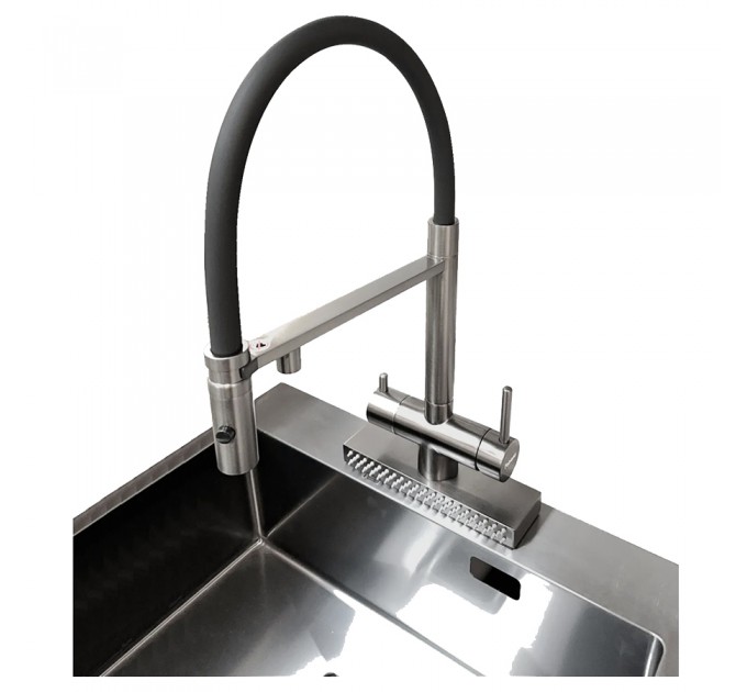 Смеситель кухонный Fabiano FKMC 3124 Inox (Cascad)
