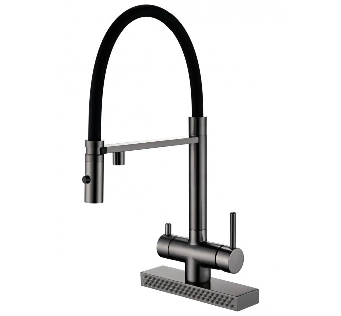 Смеситель кухонный Fabiano FKMC 3124 Black Steel (Cascad)