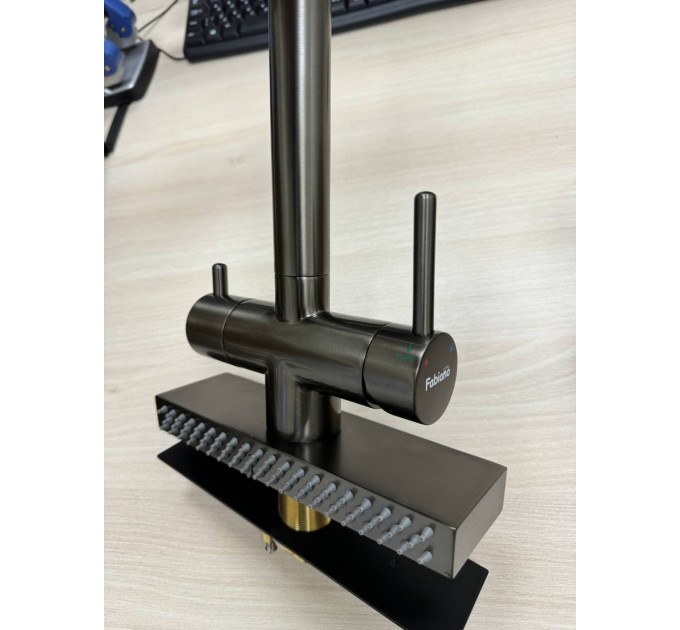 Смеситель кухонный Fabiano FKMC 3124 Black Steel (Cascad)