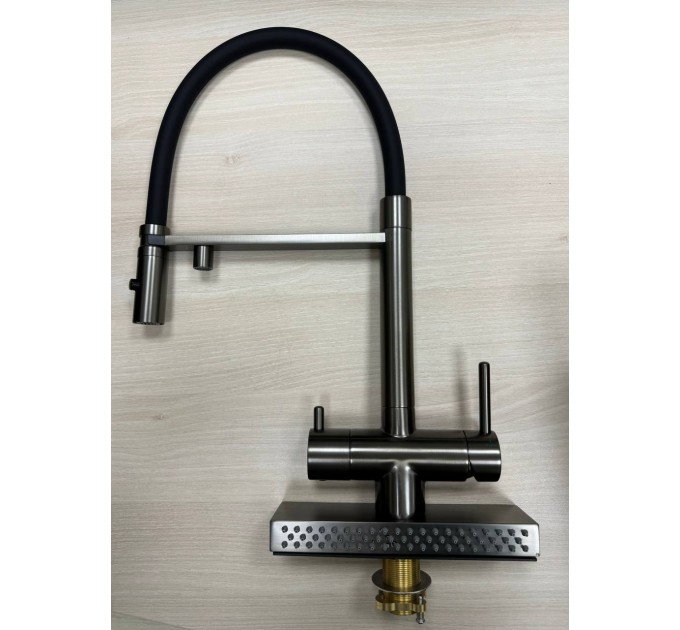 Смеситель кухонный Fabiano FKMC 3124 Black Steel (Cascad)