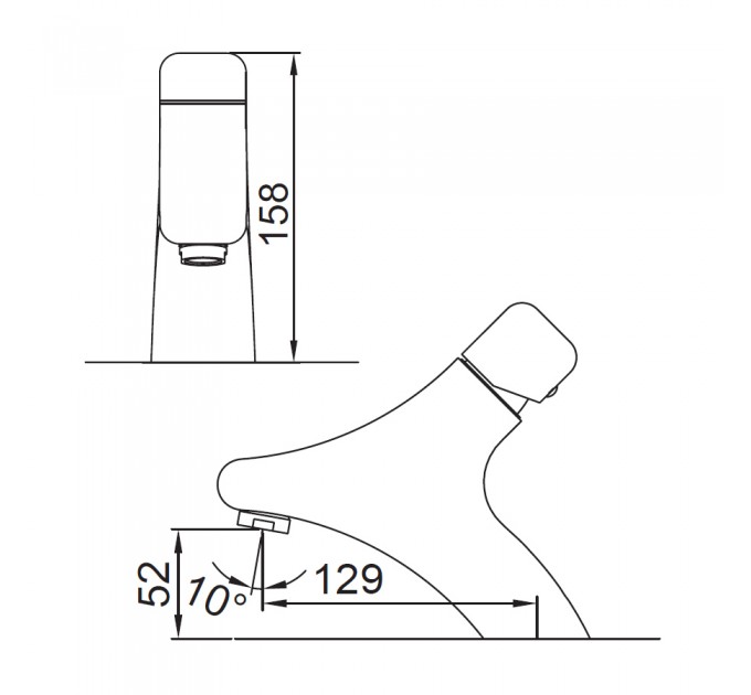 Змішувач для раковини Blue Water HORSO HOR-BUN.010C ХРОМ