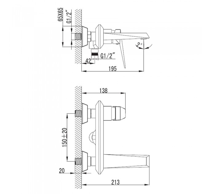 Змішувач для ванни Blue Water ROK ROK-BWN.020C ХРОМ