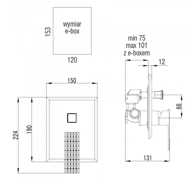 Змішувач для душу Blue Water PANAMA PAN-BPD.220C ХРОМ