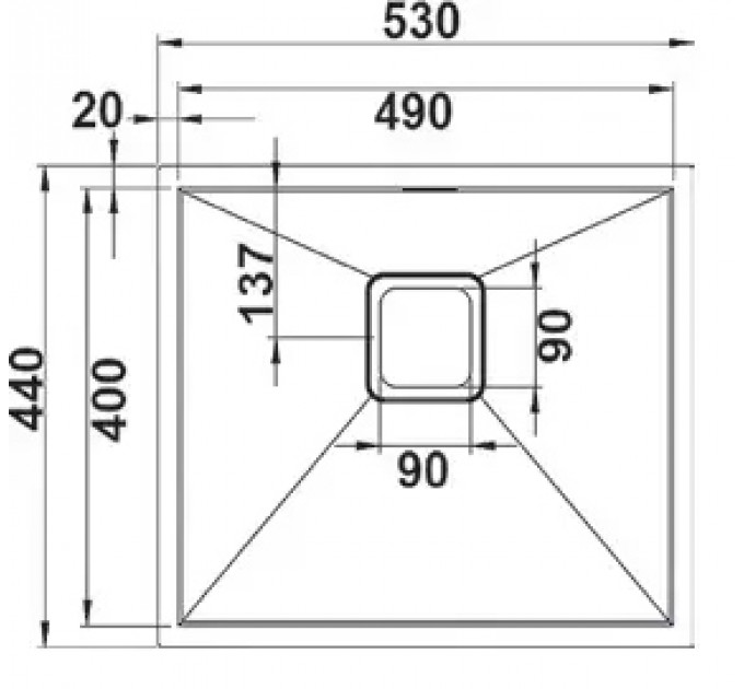 Кухонная мойка Fabiano Quadro 53 Nano Graphite