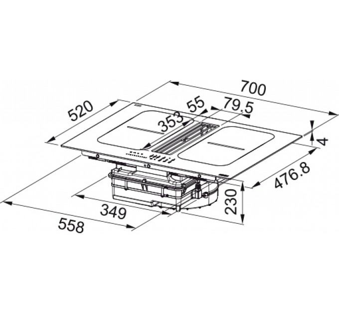 Індукційна поверхня + інтегрована витяжка + набір для рециркуляції Franke Smart 2Gether FSM 7081R HI (340.0705.338)