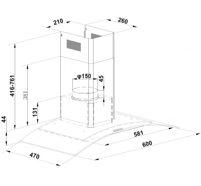 Витяжка кухонна Fabiano Arco 60 Inox