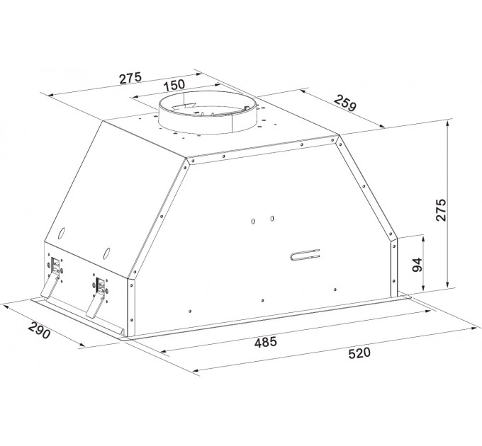 Витяжка кухонна Fabiano BoxPro 52 Silent Inox