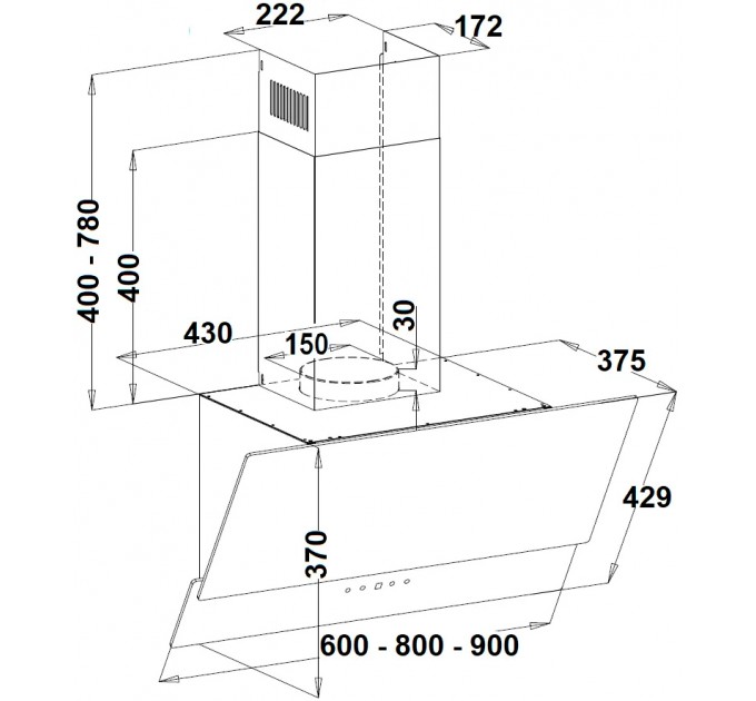 Витяжка кухонна Fabiano Sebra 60 Silent White