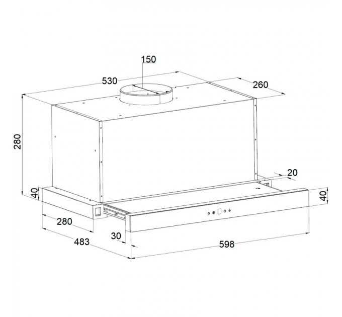 Витяжка кухонна Fabiano Smart 60 Lux Black Glass