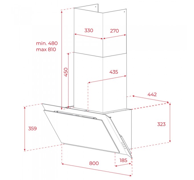 Витяжка кухонна Teka DVI 88 BM (112930056) чорний матовий