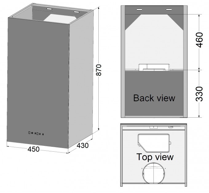 Витяжка кухонна Fabiano Qubo 45 Black Glass