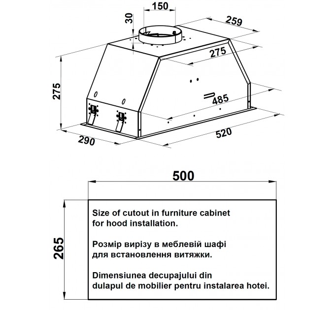 Вытяжка кухонная Fabiano Sensei 52 Silent White