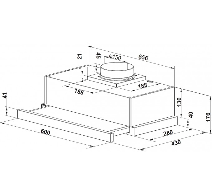 Витяжка кухонна Fabiano SlimLine 60 Inox