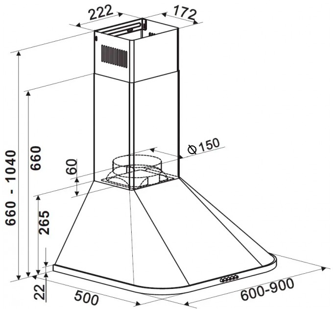 Витяжка кухонна Fabiano Classico 60 Ivory
