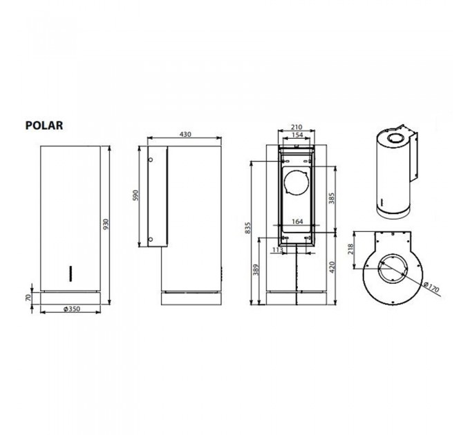 Витяжка кухонна Falmec POLAR White 35 (800) CPWN90.E0P2#ZZZB491F