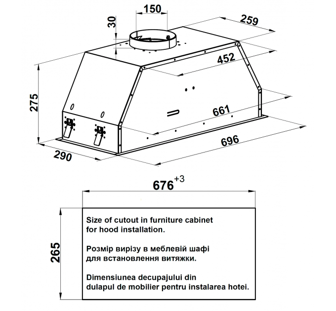Витяжка кухонна Fabiano Sensei 70 Silent White