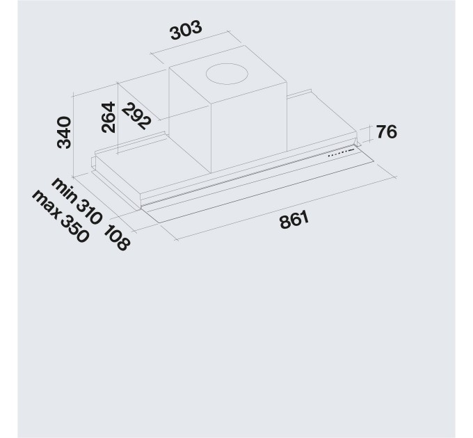 Вытяжка кухонная Falmec VIRGOLA No-Drop Touch 90 inox (800) CVJN90.E23P2#ZZZ3490F