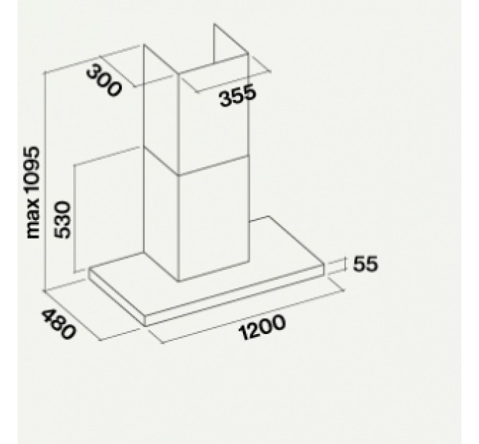 Витяжка кухонна Falmec LUMINA NRS 120 Glass Black (800) CLMN20.00P2#NROI490F