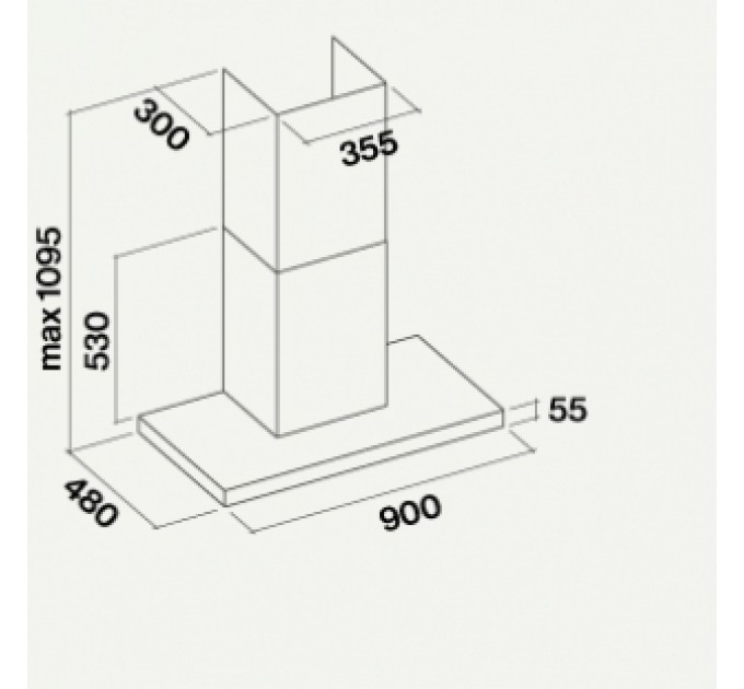 Витяжка кухонна Falmec LUMINA NRS 90 Glass Black (800) CLMN90.00P2#NROI490F
