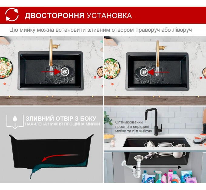 Гранитный кухонный моечный центр Fabiano Classic Center 68 Antracit