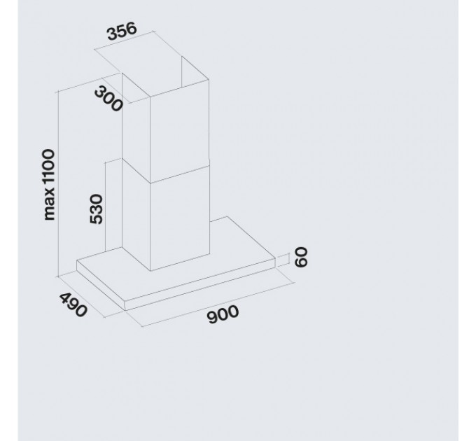 Витяжка кухонна Falmec PLANE Plus NRS 90 Stainless steel (800) CPLN90.E24P2#EUI490F