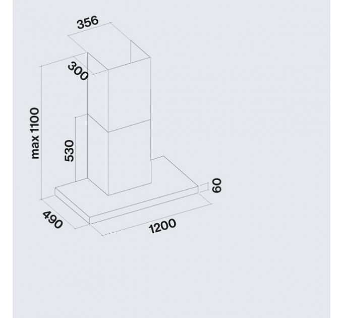 Витяжка кухонна Falmec PLANE Plus NRS 120 Black (800) CPLN20.E24P2#EUN490F