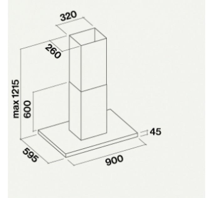 Витяжка кухонна Falmec LUCE Isola 90 Black Glass (800) CLHI90.00P6#ZZZN491F