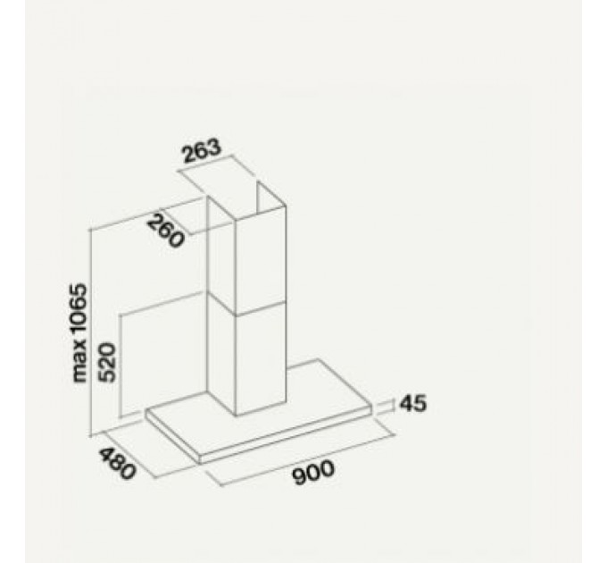 Витяжка кухонна Falmec LUCE 90 Black Glass (800) CLHN90.00P6#ZZZN491F